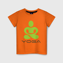 Футболка хлопковая детская Йога - это здоровье цвета оранжевый — фото 1