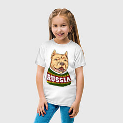 Футболка хлопковая детская Made in Russia: собака, цвет: белый — фото 2