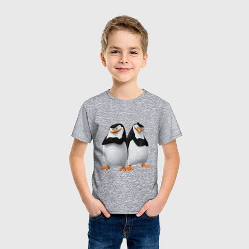 Детская футболка Пингвины Мадагаскара / Меланж – фото 3