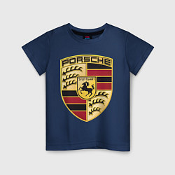 Футболка хлопковая детская Porsche, цвет: тёмно-синий