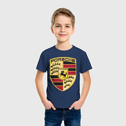 Футболка хлопковая детская Porsche, цвет: тёмно-синий — фото 2