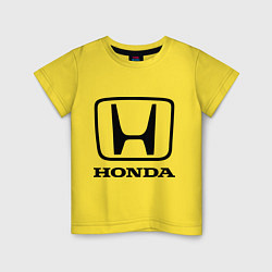 Футболка хлопковая детская Honda logo, цвет: желтый