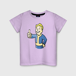 Футболка хлопковая детская Fallout vault boy, цвет: лаванда