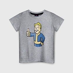 Футболка хлопковая детская Fallout vault boy, цвет: меланж