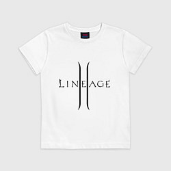 Футболка хлопковая детская Lineage logo, цвет: белый