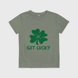 Футболка хлопковая детская Get lucky, цвет: авокадо