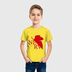Футболка хлопковая детская Евангелион NERV, цвет: желтый — фото 2