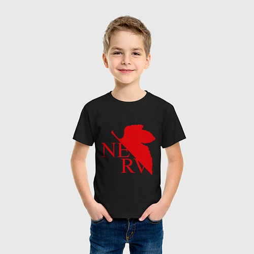 Детская футболка Евангелион NERV / Черный – фото 3