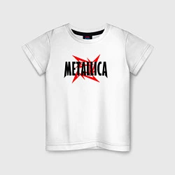 Футболка хлопковая детская Metallica logo, цвет: белый
