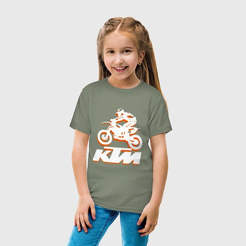 Детская футболка KTM белый / Авокадо – фото 4