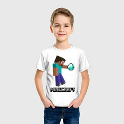 Футболка хлопковая детская Minecraft Rock, цвет: белый — фото 2