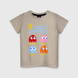 Футболка хлопковая детская Pac-Man: Usual Suspects, цвет: миндальный