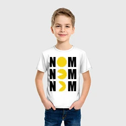 Футболка хлопковая детская Pac-Man: Nom nom, цвет: белый — фото 2