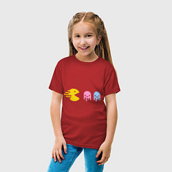 Футболка хлопковая детская Pac-Man: Fast Eat, цвет: красный — фото 2