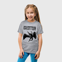 Футболка хлопковая детская Led Zeppelin Swan, цвет: меланж — фото 2