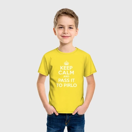 Детская футболка Keep Calm & Pass It To Pirlo / Желтый – фото 3