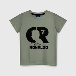 Футболка хлопковая детская CR Ronaldo 07, цвет: авокадо