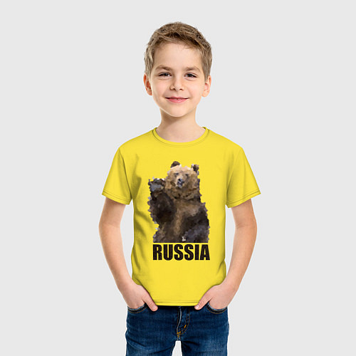 Детская футболка Russia: Poly Bear / Желтый – фото 3