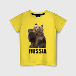 Футболка хлопковая детская Russia: Poly Bear, цвет: желтый
