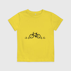 Футболка хлопковая детская Велоспорт, цвет: желтый