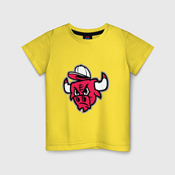 Футболка хлопковая детская Chicago Bulls (в кепке), цвет: желтый