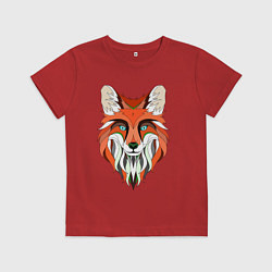 Футболка хлопковая детская Дизайнерская лиса, цвет: красный