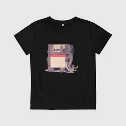 Футболка хлопковая детская Вымершие виды, цвет: черный