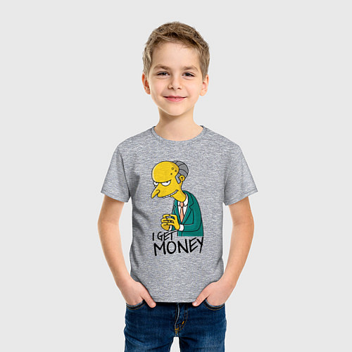 Детская футболка Mr. Burns: I get money / Меланж – фото 3