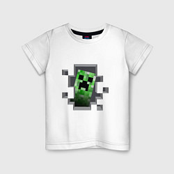 Футболка хлопковая детская Creeper Inside, цвет: белый
