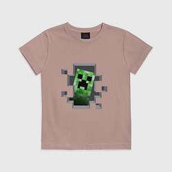 Футболка хлопковая детская Creeper Inside, цвет: пыльно-розовый