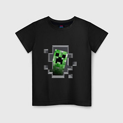 Футболка хлопковая детская Creeper Inside, цвет: черный