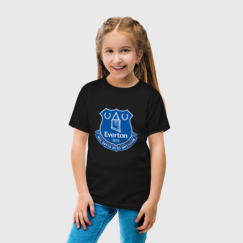 Детская футболка Эвертон logo - nil satis nisi optimum / Черный – фото 4