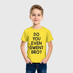 Футболка хлопковая детская DO YOU EVEN GWENT BRO?, цвет: желтый — фото 2