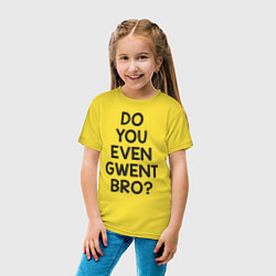 Футболка хлопковая детская DO YOU EVEN GWENT BRO?, цвет: желтый — фото 2