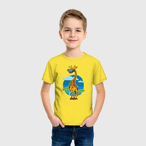 Детская футболка Летний жираф / Желтый – фото 3