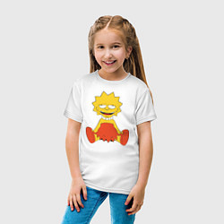 Футболка хлопковая детская Lisa Simpson happy, цвет: белый — фото 2