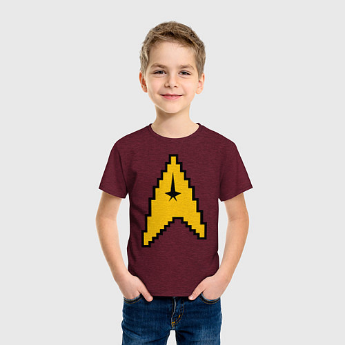 Детская футболка Star Trek: 8 bit / Меланж-бордовый – фото 3