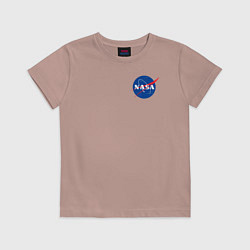 Футболка хлопковая детская NASA, цвет: пыльно-розовый