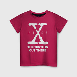 Футболка хлопковая детская X-Files: Truth is out there, цвет: маджента
