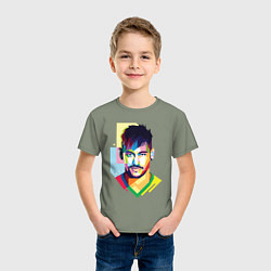 Футболка хлопковая детская Neymar: fun-art, цвет: авокадо — фото 2