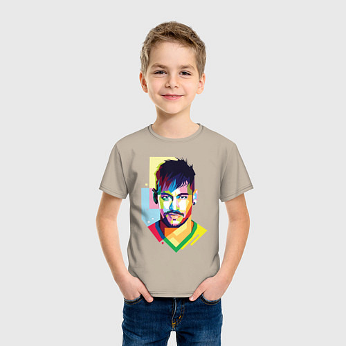 Детская футболка Neymar: fun-art / Миндальный – фото 3