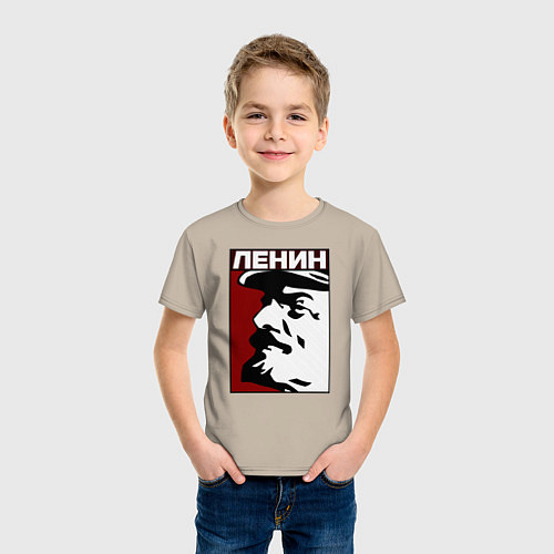 Детская футболка Ленин / Миндальный – фото 3