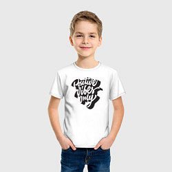 Футболка хлопковая детская Positive vibes only, цвет: белый — фото 2