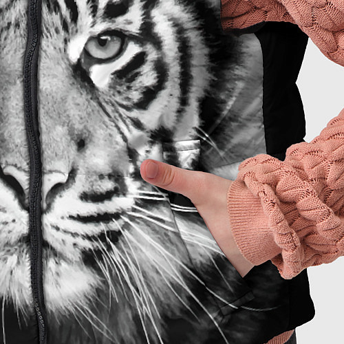 Детский жилет Мордочка тигра / 3D-Светло-серый – фото 5
