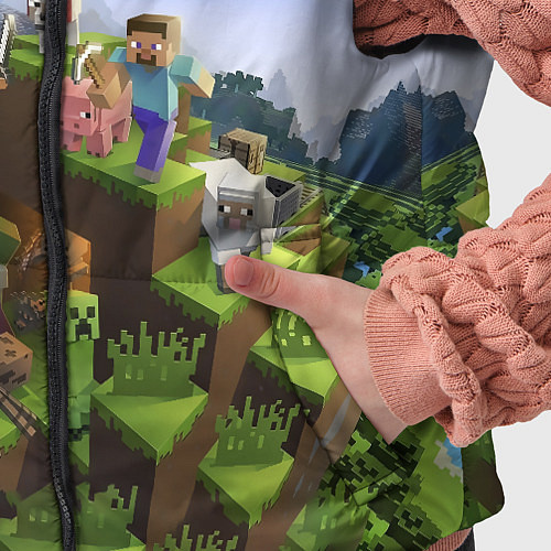 Детский жилет Майнкрафт: Андрей / 3D-Светло-серый – фото 5