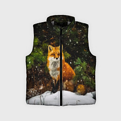 Детский жилет Лиса и снег, цвет: 3D-светло-серый