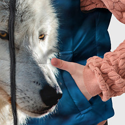 Детский жилет Волк на черном фоне, цвет: 3D-светло-серый — фото 2