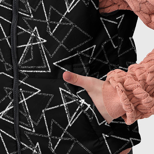 Детский жилет Черно-белый геометрический / 3D-Красный – фото 5