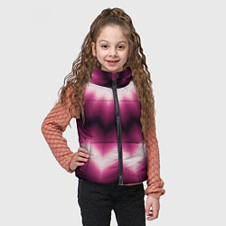 Детский жилет Черно-пурпурный калейдоскоп, цвет: 3D-светло-серый — фото 2