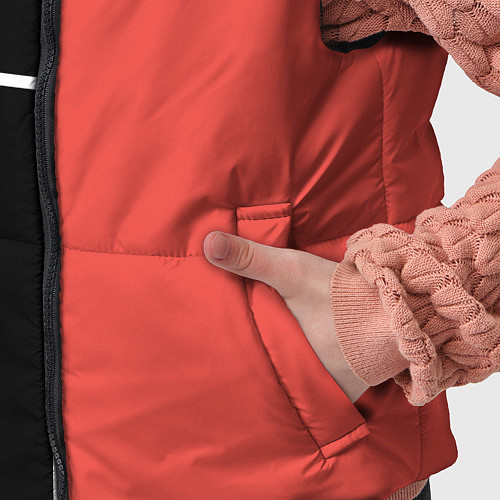 Детский жилет Черный и коралловый арт деко / 3D-Светло-серый – фото 5